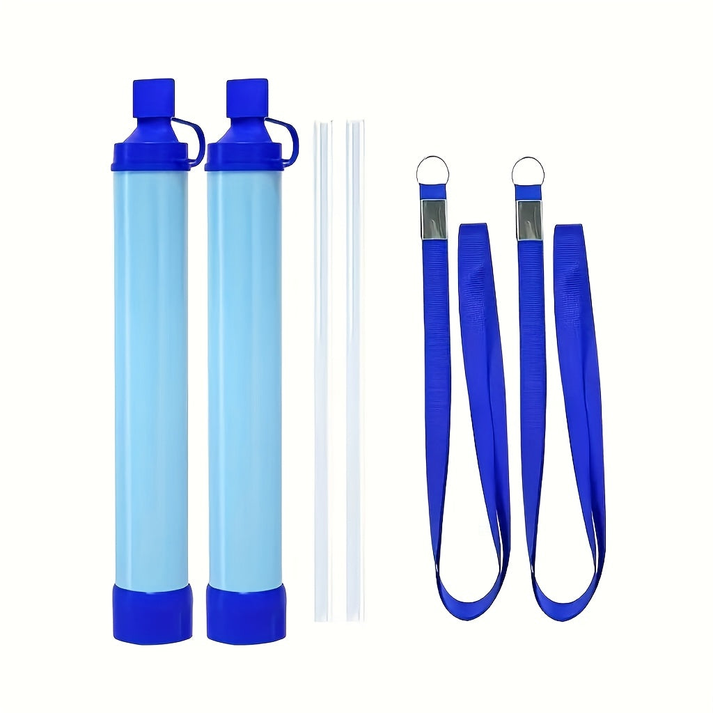 Personal Water Filter Straw Mini Water Purifier Survival Gear for Hiking Camping Travel Emergency Preparedness, Portable Filtration Straw Removes Bacteria & Contaminants - Set 1, 2 & 4 Options
