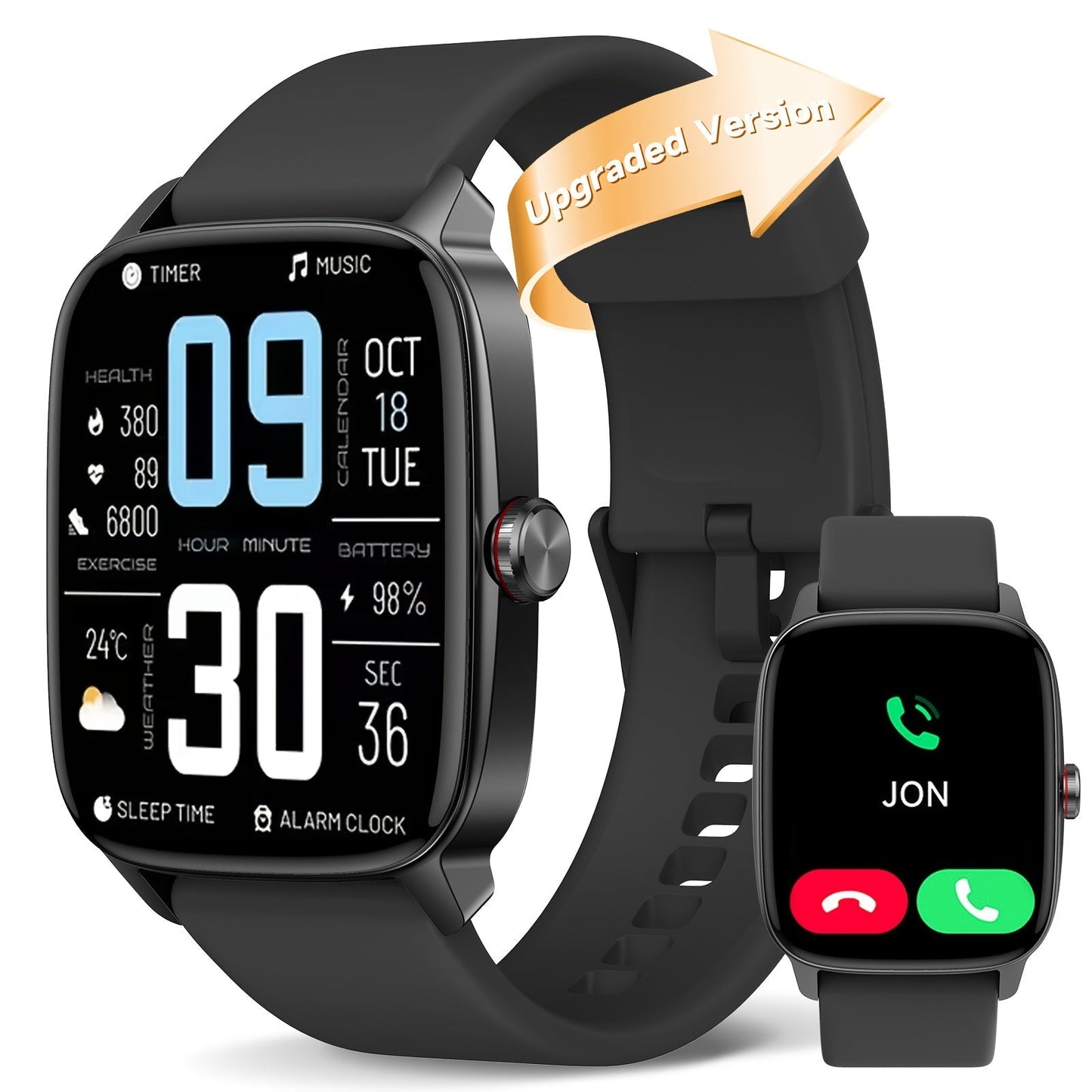 FAWEIO Smart Watch with Alexa & Wireless Calling – 1.8" HD Touchscreen, Fitness Tracker, 100+ Sports Modes, Compatible with iPhone & Android, for Women & Men