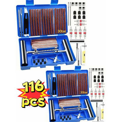 Tire Repair Tool Kit 47 58 104 116pcs Industrial Hand Tool Set Durable No Battery Required for Cars Motorcycles Trucks Tractors Trailers Automotive Maintenance Essentials