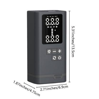 Portable Tire Inflator Air Compressor Wireless – USB Rechargeable, Digital Display, LED Light, Multi-Nozzle Adapter, Lithium Battery, Fits Car, Motorcycle, Bicycle, Sports Balls