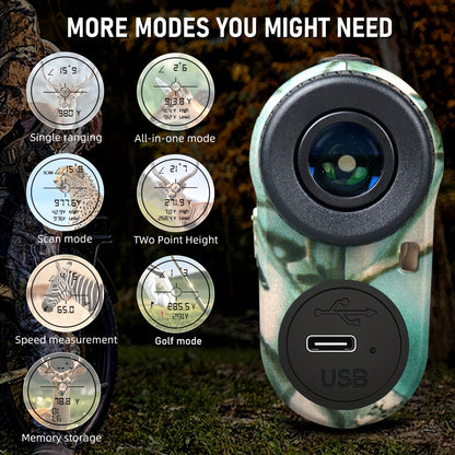 1000M Laser Rangefinder Monocular for Golf & Outdoor – Slope Compensation, Flagpole Lock, 7 Measurement Modes, USB Rechargeable, Compact Lightweight Design for Hunting & Observation