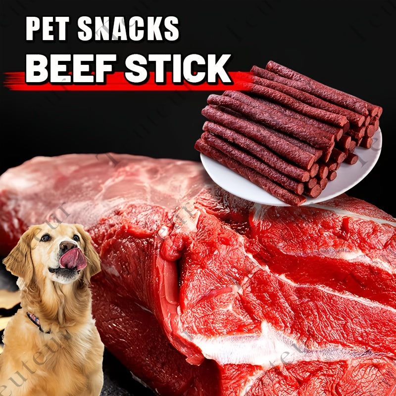 Premium Natural Beef Sticks Dog Treats – High Protein Grain-Free Beef Jerky & Molar Chews for Puppies, Adult Small Medium Large Dogs, Long-Lasting Training Rewards for All Breeds