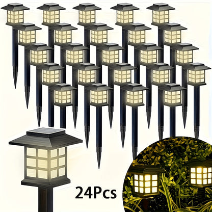 Solar Outdoor Lights LED Garden Path Lights IP44 Waterproof Landscape Lighting for Sidewalk Driveway Lawn Yard Courtyard – Warm White, Pack of 6, 12 or 24 – Christmas & Holiday Decor