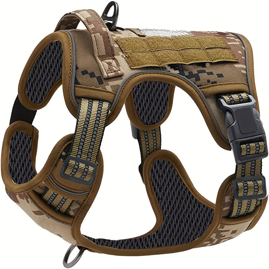 Reflective No-Pull Dog Harness with Control Handle – Military Tactical Vest for Training & Service Dogs, Sizes S-XL, Durable Polyester, Adjustable Fit for Medium & Large Dogs