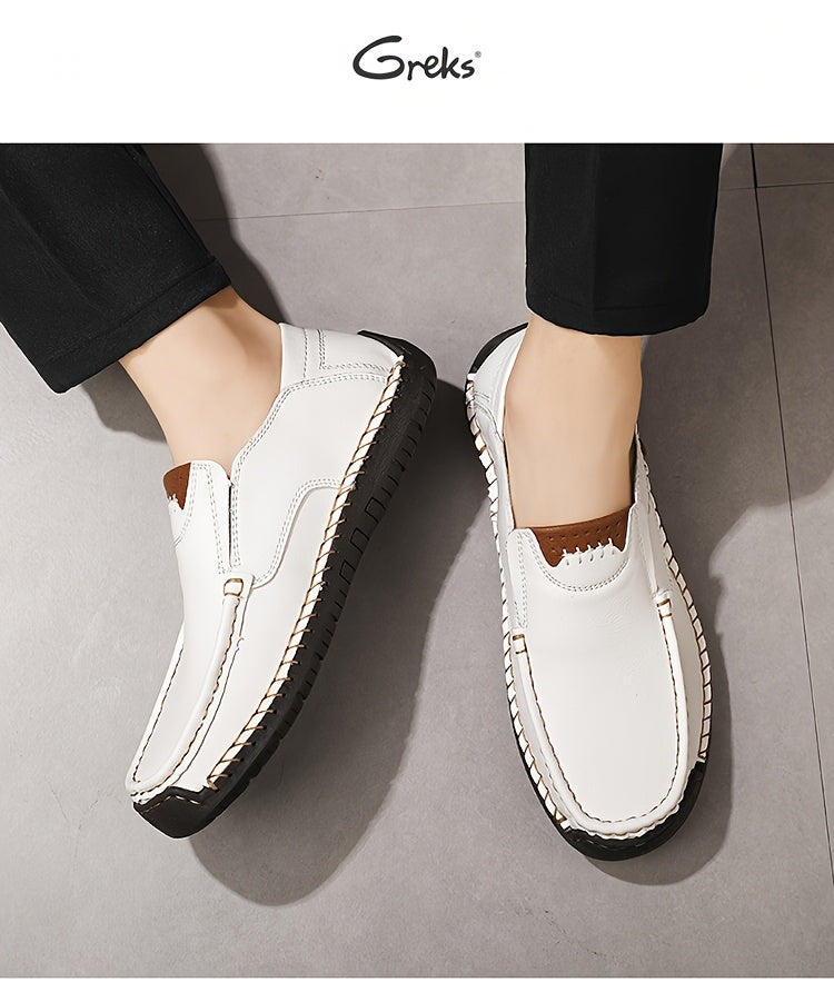 Men's Handstitched Driving Loafers Slip-On Shoes Lightweight Breathable – Casual Moccasin Boat Shoes for Business Casual, Travel, Walking & Outdoor, Sizes US 4–12.5
