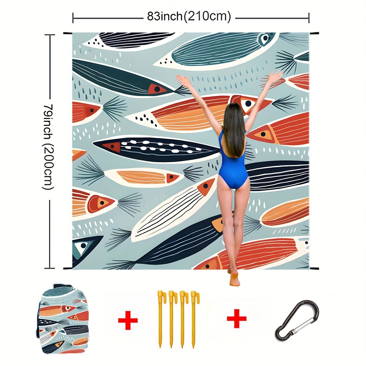 Sandproof Beach Blanket Oversized Up to 108x120 Inches – Quick Dry Lightweight Sand Free Mat for Beach Camping Picnic Travel, 8 Styles, Fits 2-10 Adults