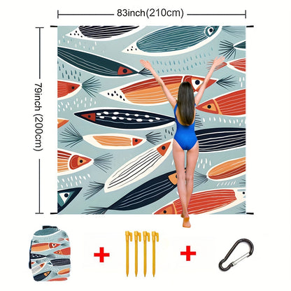 Sandproof Beach Blanket Oversized Up to 108x120 Inches – Quick Dry Lightweight Sand Free Mat for Beach Camping Picnic Travel, 8 Styles, Fits 2-10 Adults