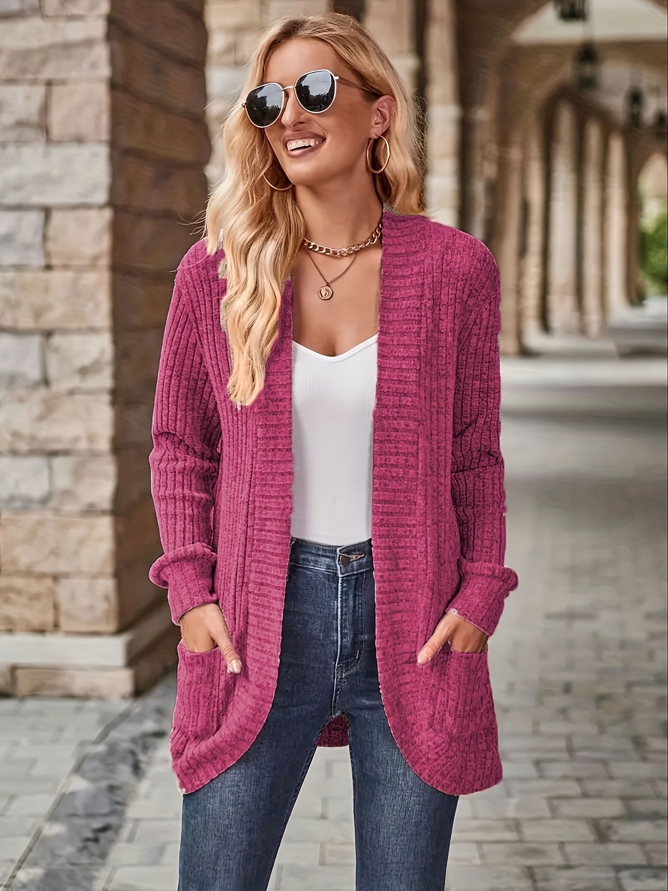 Women's Loose Casual Long Sleeve Blouse Solid Color Pocket Thread Splicing Relaxed Fit Top 10 Colors S-XXL Everyday Wear