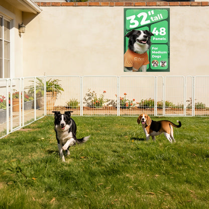 FXW Dog Playpen Heavy Duty Metal Pet Fence with Gate – 8/16/24/32/48 Panels, 24/32/40 Inch Height, Indoor & Outdoor Exercise Pen for Large Medium Small Dogs, Portable Yard Garden RV Camping Enclosure