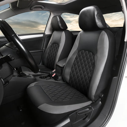 Universal Car Seat Covers Full Set Faux Leather – 5-Seat Front & Rear Bench for SUV, Truck, Jeep & BMW, Fits 40/60 & 50/50 Split, Headrest & Seatbelt Compatible, Scratch-Proof