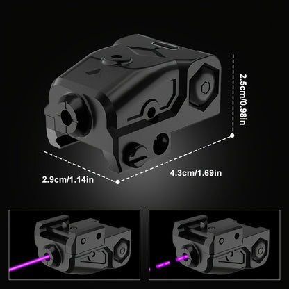Compact Pistol Laser Sight Green Red Purple Type-C Rechargeable Ultra Compact Handgun Laser with 20mm Picatinny Rail Ambidextrous Switch for Most Pistols and Rifles