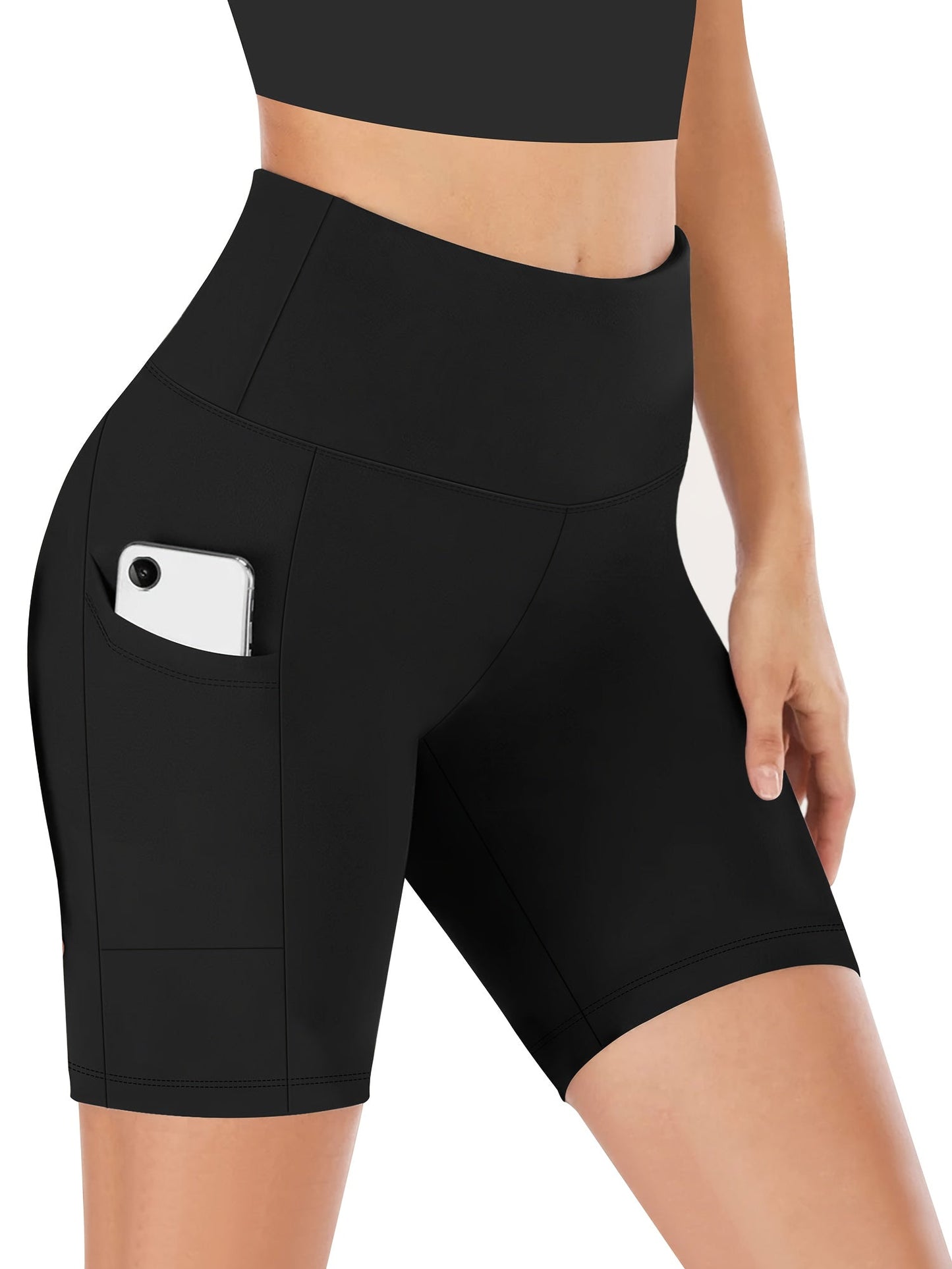 Women's High Waist Yoga Shorts Sweat-Wicking Elastic Waistband 5-Point Biker Shorts for Cycling Running Training Gym – Fashionable Casual Activewear for Summer