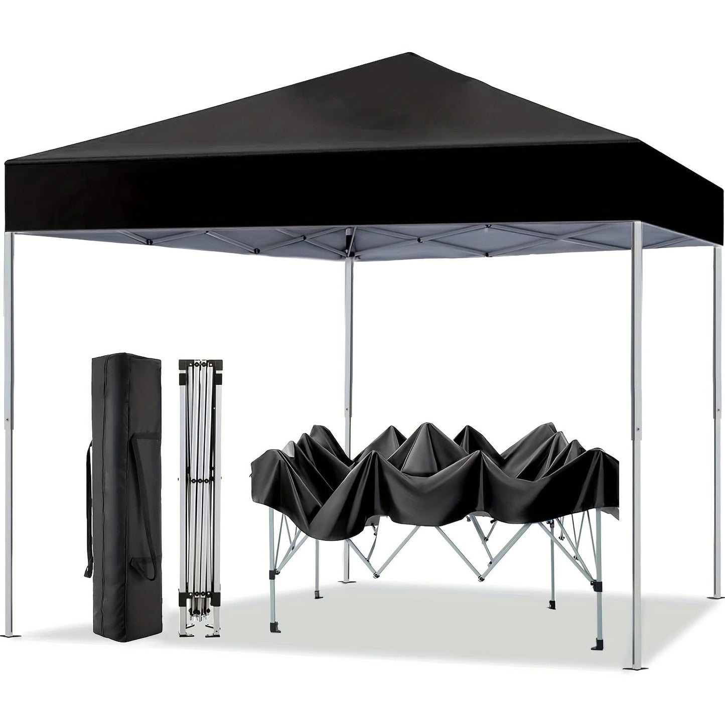 10x10 Pop Up Canopy Tent UPF 50+ Heavy Duty Steel Frame 3 Height Settings Waterproof Instant Canopy with Carry Bag for Backyard Patio Beach Camping Party Market Space Gray Black Blue Red Dark Gray Forest Green