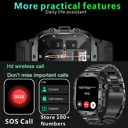Smartwatch for Men & Women – Full Touch Fitness Tracker, Wireless Calling, 100+ Sports Modes, Watch Faces, App Connectivity, Remote Camera, Music Playback, Weather Forecast, Alarm Clock, LED Light