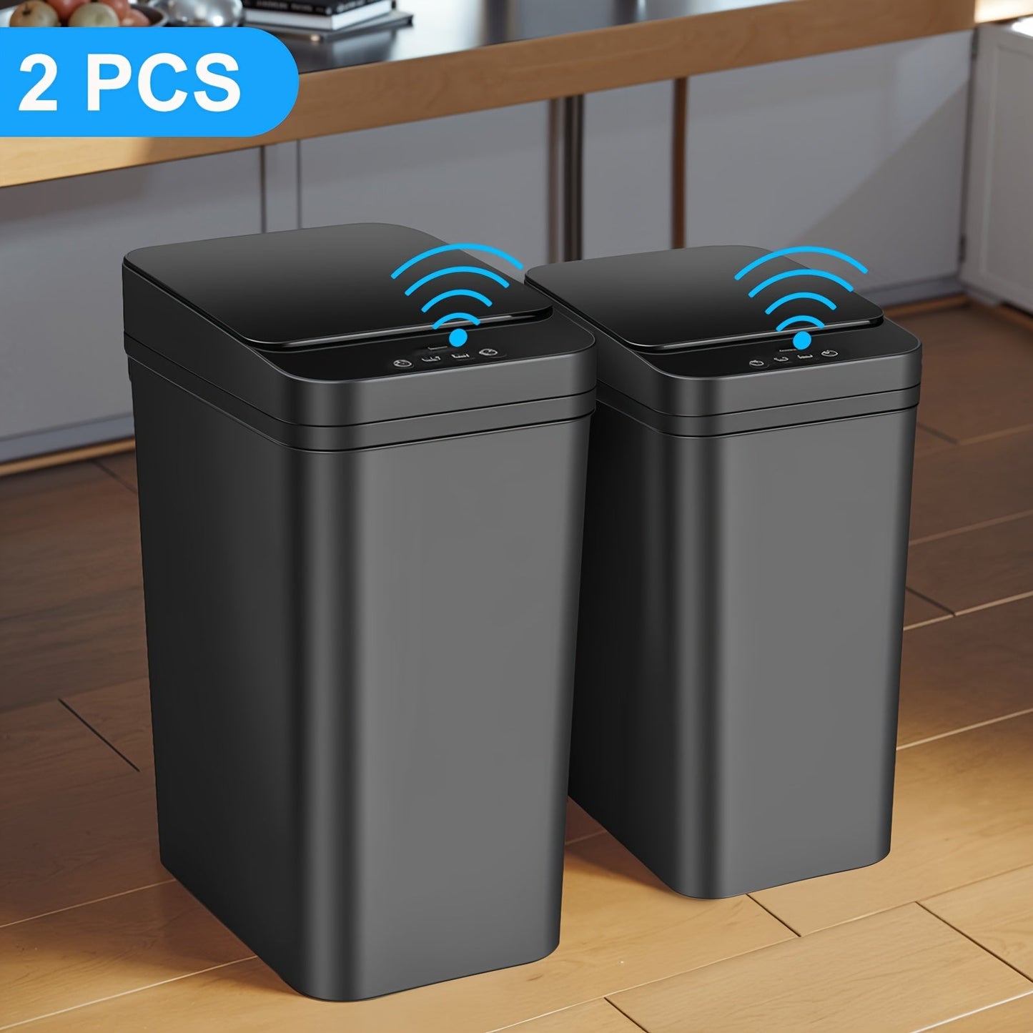 Automatic Touchless Trash Can 2 Pack – 4 Gallon & 2.8 Gallon Motion Sensor Trash Bin with Lid, Slim Smart Garbage Can for Bathroom, Bedroom, Office, Kitchen, Living Room