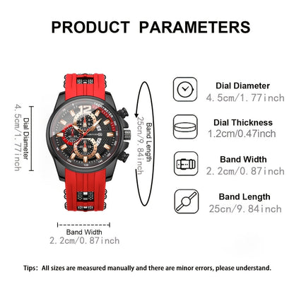 Men's Casual Quartz Watch Silicone Strap Date Display Sporty Analog Wristwatch – 11 Colors, Lightweight Fashion Watch for Men, Perfect Gift for Him Birthday Christmas Thanksgiving