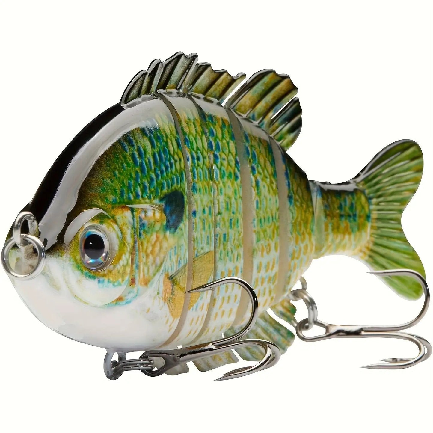 Fishing Lures 4-Pack Multi-Joint Swimbait – Realistic Hard Topwater Perch Bait with Treble Hooks, 3.5 Inch / 0.85oz, Lifelike Bluegill & Panfish Lures for Freshwater & Saltwater Bass Fishing