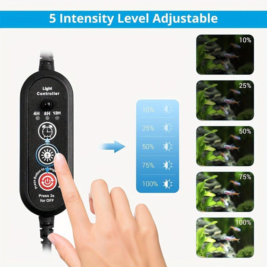 Submersible LED Aquarium Light Multicolor Underwater Fish Tank Light 7.5" to 35" - Multiple Sizes 9 to 66 LEDs for Freshwater Saltwater Aquarium Decoration