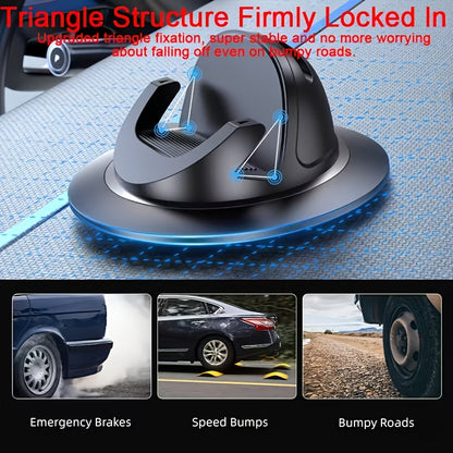 Car Phone Holder Dashboard Mount, 360° Rotation Cell Phone Holder for Car with Suction Cup & Silicone Anti-Slip Pad, Universal Phone Stand Compatible with iPhone 17 16 15 Samsung Galaxy & All Smartphones