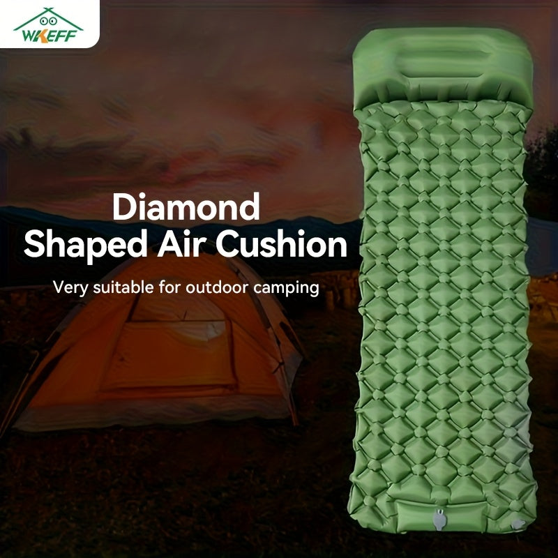 Inflatable Camping Sleeping Pad - Ultralight Mattress with Pillow & Built-In Foot Pump, Compact Portable Mat for Backpacking, Hiking, Car Travel, Beach & Tent Camping, Multiple Colors