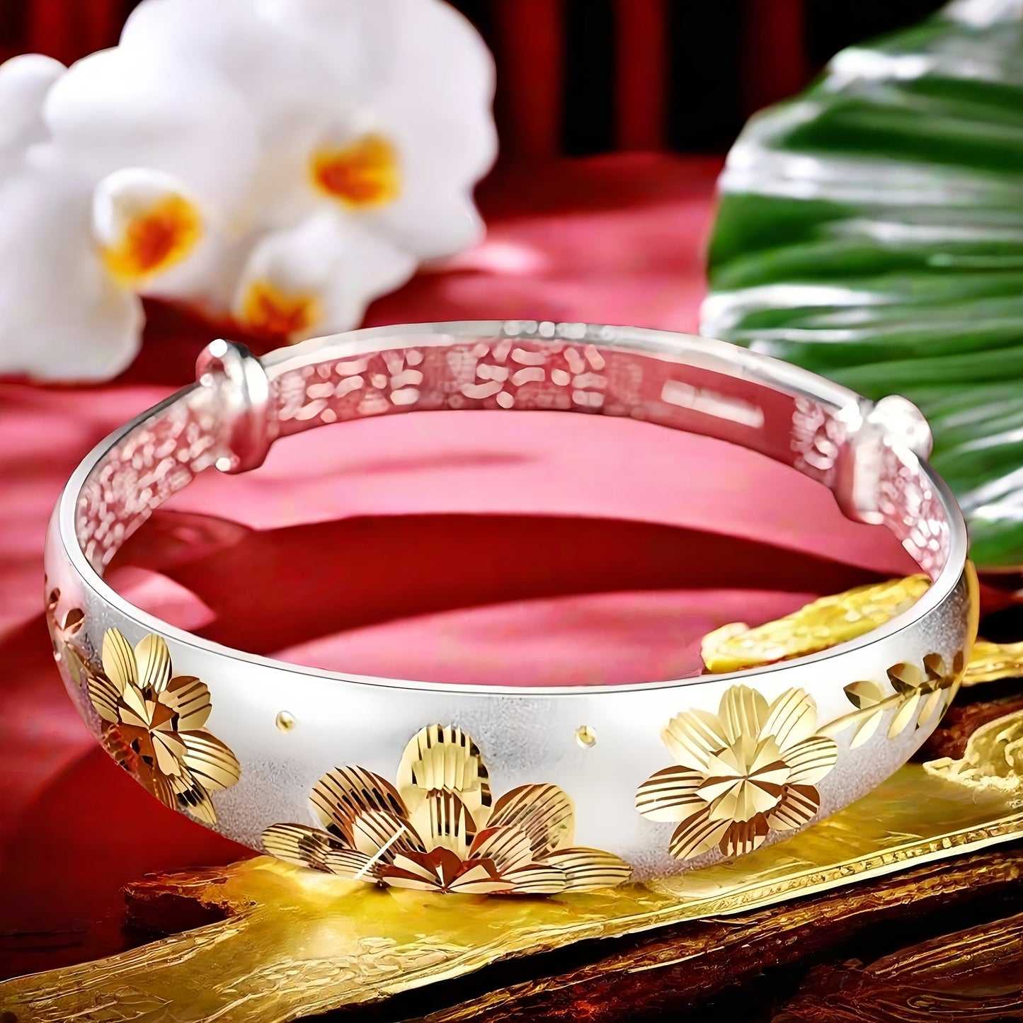 925 Sterling Silver Adjustable Push-Pull Bracelet for Women – Elegant Sliding Clasp Bangle in Silver & Gold, Perfect Gift for Mom, Mother's Day, Birthday & Anniversary