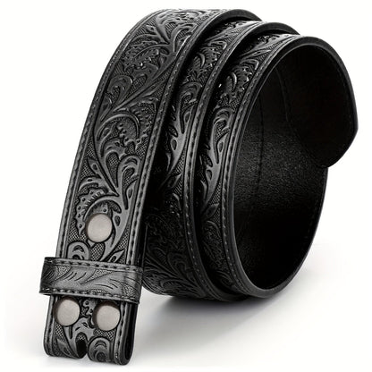 Vintage Engraved Western Belt with Bullhead Buckle - Adjustable Distressed Leather Cowboy Waistband for Men and Women, Country Music Festival Rodeo Accessories, Black Brown Coffee