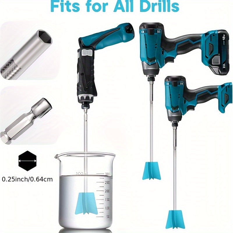 Resin Stirring Paddles 6 Pcs Reusable Epoxy Mixer Drill Attachment Multi-Size Reduces Air Bubbles DIY Resin Art Casting