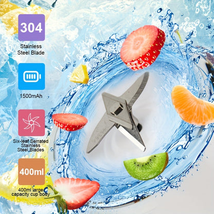 Portable Personal Blender Juicer 1500mAh USB Rechargeable – Food Grade ABS Double Cup Fruit & Vegetable Smoothie Maker, Multifunctional Mini Juicer for Home, Travel & Gym, Gift Box Included