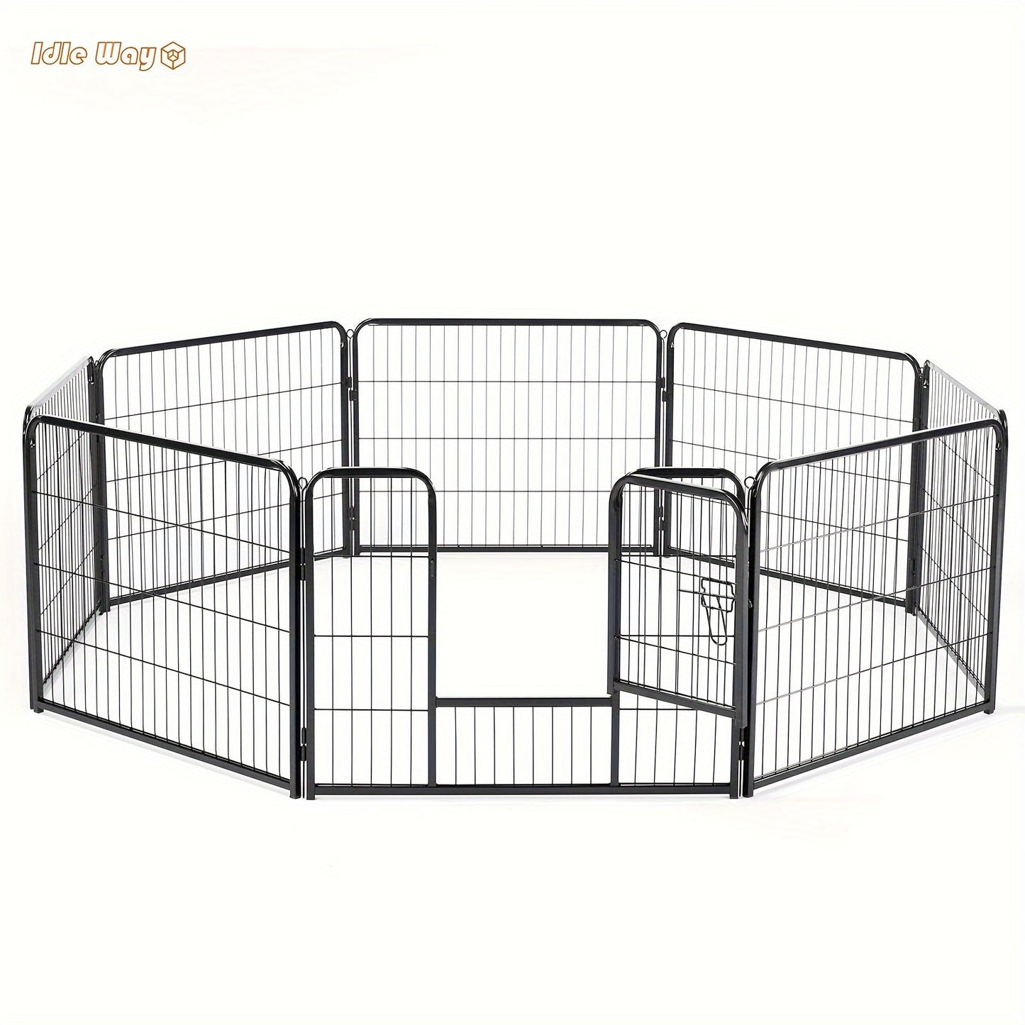 Dog Playpen 8 or 16 Panel DIY Metal Kennel with Door for Large Medium Small Dogs – 24 32 40 Inch Indoor Outdoor Puppy Pen Easy to Assemble & Move