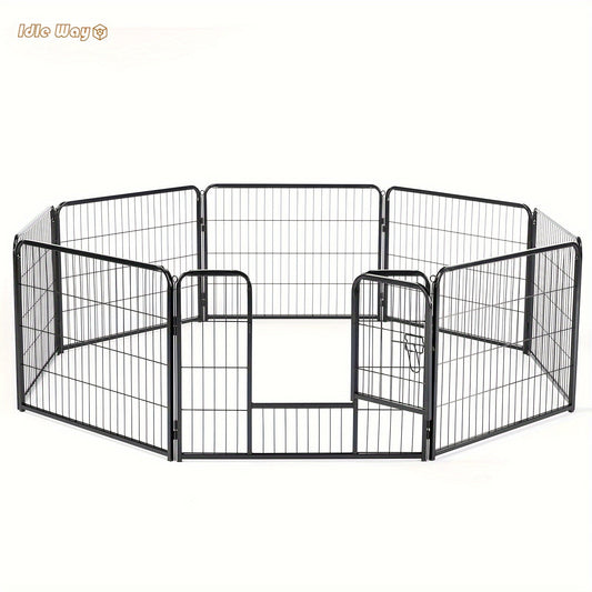 Dog Playpen 8 or 16 Panel DIY Metal Kennel with Door for Large Medium Small Dogs – 24 32 40 Inch Indoor Outdoor Puppy Pen Easy to Assemble & Move