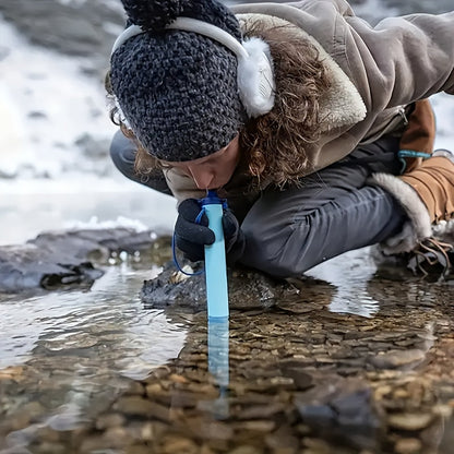 Portable Water Filter Purifier Straw Survival Kit – Durable ABS Filtration Straw with Lanyard & Extension Tube for Camping, Hiking, Backpacking, Travel, Wilderness & Emergency Preparedness – 1/2/4/6 Pack