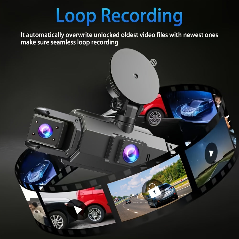 360° Dash Cam 3/4 Channel 1080P HD with Night Vision WDR G-Sensor Loop Recording 24/7 Parking Monitor WiFi, Multi-Lens Car Camera System for Full Coverage Zero Blind Spots