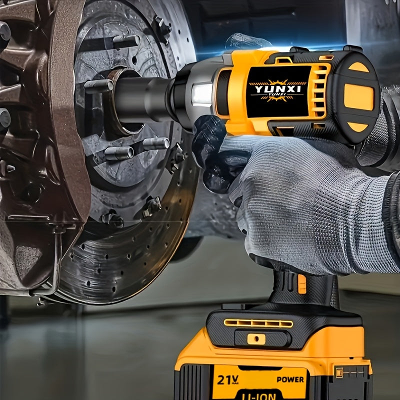 21V Brushless Cordless Impact Wrench & Drill Set – 4000mAh Li-ion Battery, Toolbox, Charger & Socket Accessories for Automotive, Home & Industrial Use