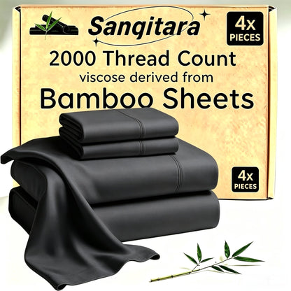 Cooling Bed Sheet Sets Bamboo Blend King Queen Full Twin – Ultra-Soft Deep Pocket Fitted Sheet for Hot Sleepers, Breathable Moisture-Wicking Lightweight Bedding White Black Apricot Gray Navy Purple