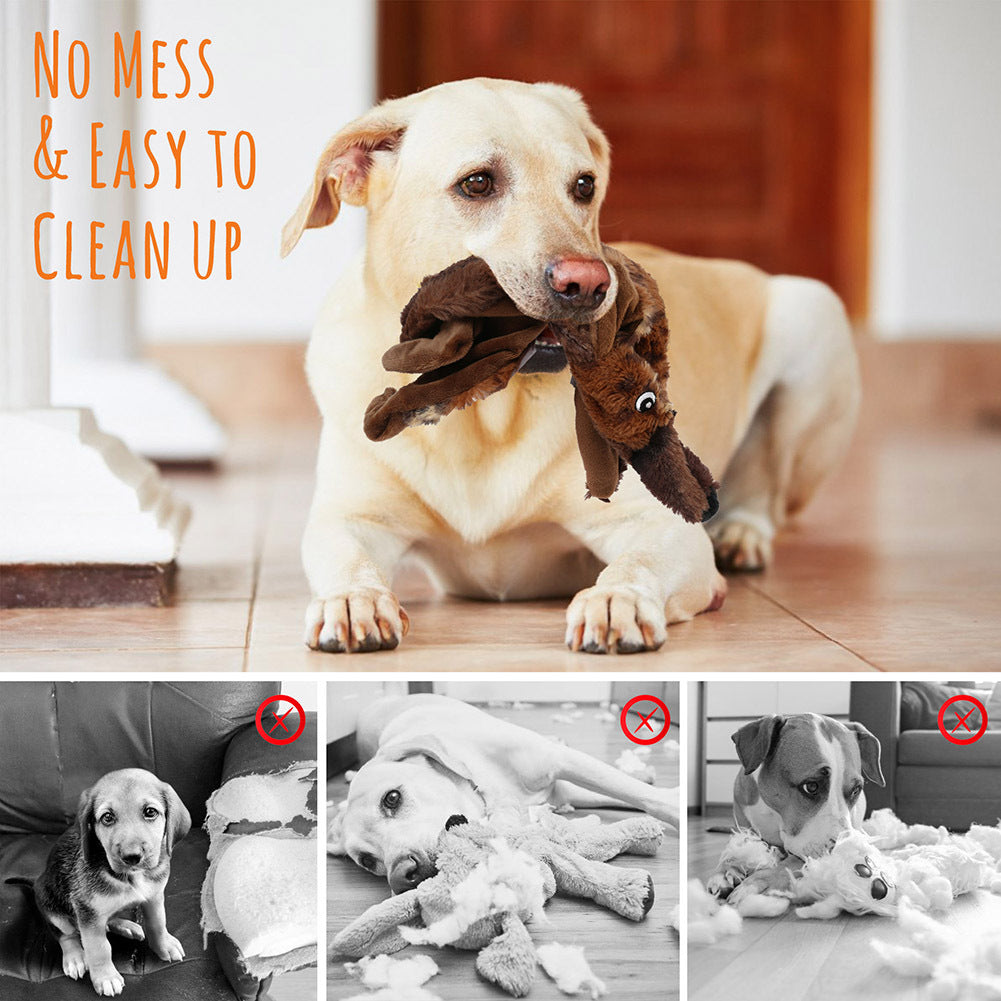 Dog Squeaky Toys No Stuffing 5 Pack – Durable Plush Chew Toy Bundle for Small Medium Large Breeds, Dual Squeaker Puppy Teething Toys, Interactive Fetch Toys for Dogs, Best Birthday Gift for Pets