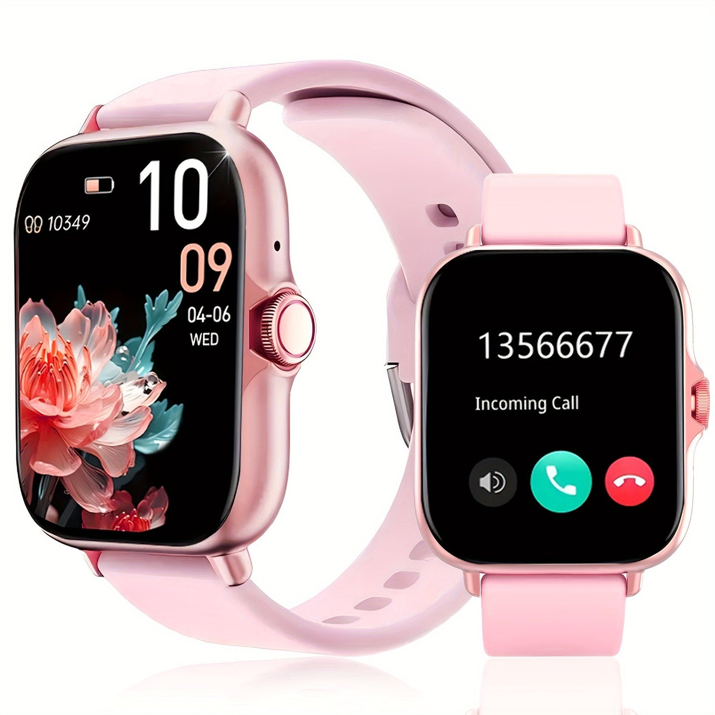 Smart Watch 1.91 Inch AMOLED HD Touchscreen Voice Calling Music Playback Voice Assistant Multiple Sports Modes Compatible with iPhone Android Fitness Tracker Black Pink Yellow Silver