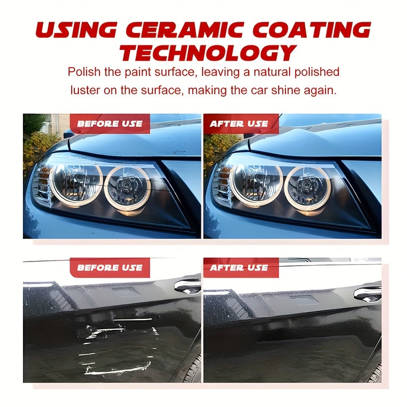 Liquid Ceramic Coating 6.76oz with Applicator Sponge - Automotive Paint Protection, Hydrophobic Glass Treatment, High Gloss Enhancement and Surface Rejuvenation for Cars, Trucks and SUVs