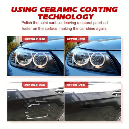 Liquid Ceramic Coating 6.76oz with Applicator Sponge - Automotive Paint Protection, Hydrophobic Glass Treatment, High Gloss Enhancement and Surface Rejuvenation for Cars, Trucks and SUVs