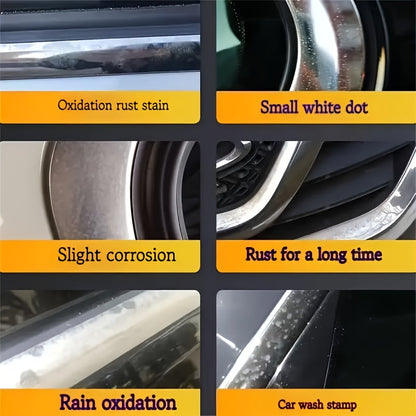Chrome Polish Refurbishment Agent 3.38oz – Removes Oxidation & Restores Shine on Car Door Handles Window Trim Bumpers Wheels & Badges – Universal Chrome Cleaner & Repair Polish