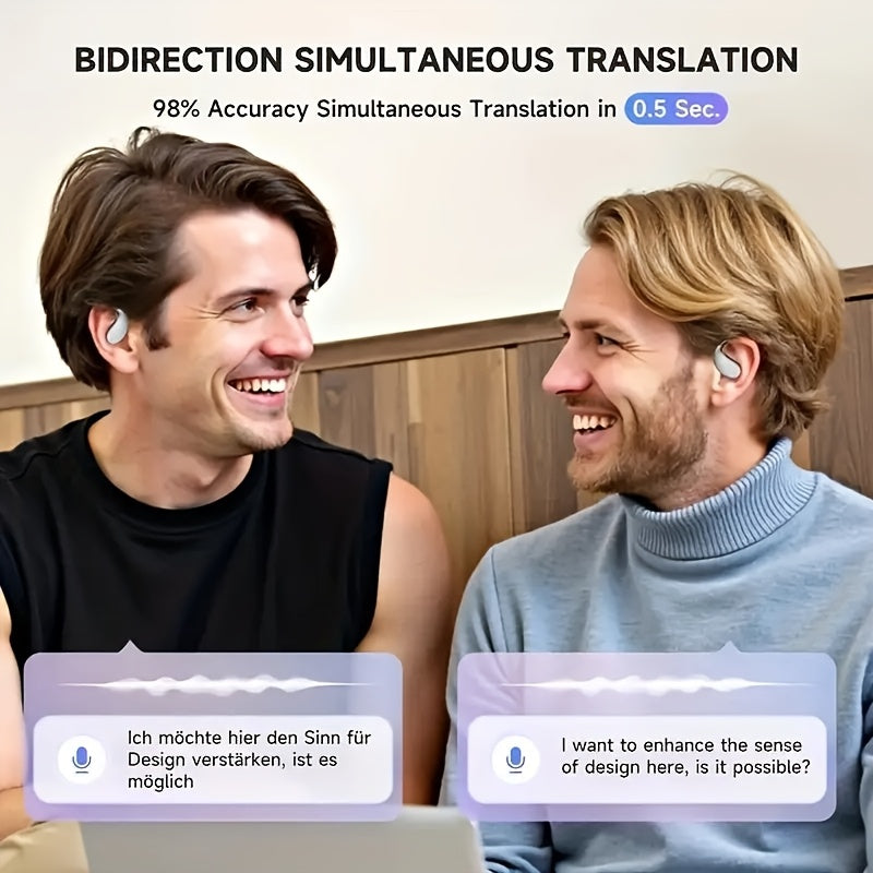 AI Translation Headset Bone Conduction Wireless Real-Time Translation 156 Languages 6-Mic Noise Cancellation Touch Control Deep Bass USB Charging – MIMIDI