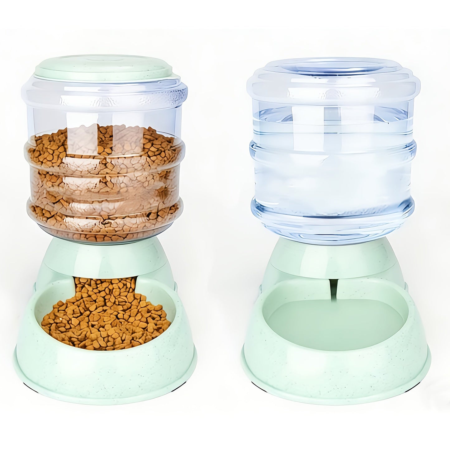 Automatic Gravity Dog Feeder and Water Dispenser 1 Gallon 3.8L - No Batteries Required, Durable PP Material, Suitable for Cats and Dogs Small Medium Pets, Hands-Free Gravity Feeding Station, Perfect Gift
