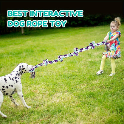 Unbreakable 6-Section Dog Rope Chew Toy – Heavy Duty Tug of War Rope for Medium & Large Dogs Over 80 lbs, Teeth Cleaning Dental Floss Fibers, Non-Toxic Safe Chew Toy for Aggressive Chewers