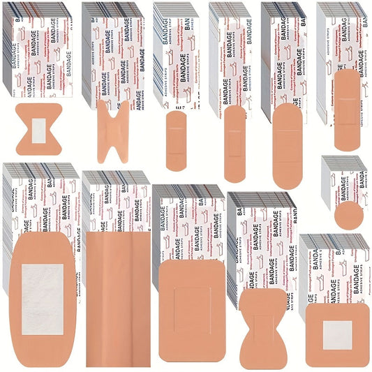 360-Piece Assorted Fabric Bandages Set - Flexible Breathable Fingertip Knuckle & Spot Adhesive Bandages for First Aid Home Office Travel