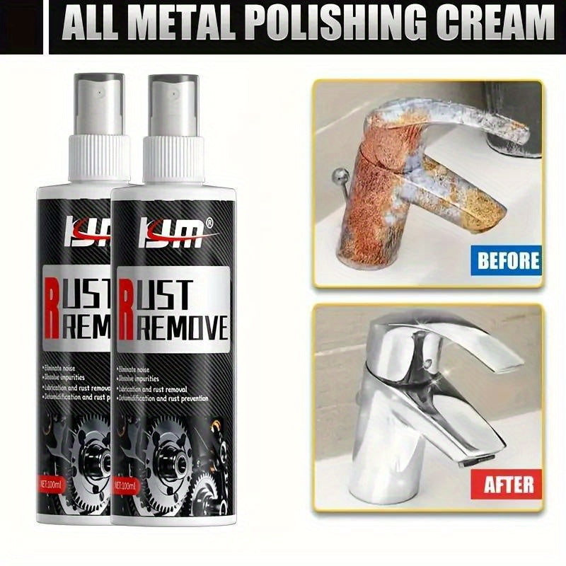 Multi-Purpose Rust Remover Spray for Car Wheels & Metal Surfaces, Fast-Acting Heavy-Duty Rust Dissolver & Decontamination Cleaner for Vehicles, Tools & Furniture