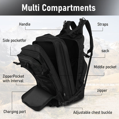 50L High Capacity Tactical Backpack Unisex – MOLLE Military Bag for Camping, Fishing, Hunting, Hiking & Travel – 13 Color Options Including Handbag & Storage Bag Variants