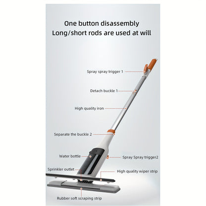 3-in-1 Glass Cleaning Kit with Durable Metal Pole Squeegee and Scraper for High Windows Shower Doors Car Windshields – Streak-Free Home Cleaning Tool