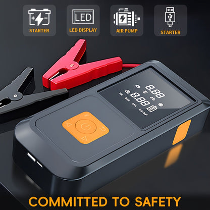 9-in-1 Car Jump Starter 10000A with 150PSI Tire Inflator, LED Display USB Fast Charging LED Light Battery Charger, Lightweight Dual-Function Emergency Kit for Camping Outdoor