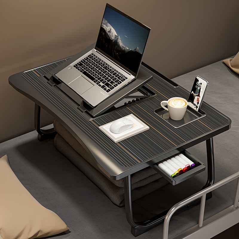Foldable Laptop Desk for Bed & Couch with Cup Holder Phone Holder Drawer USB Port Home Office Breakfast Tray Lap Desk for Working Watching Movies – 6 Styles