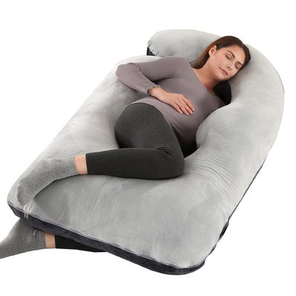 J-Shaped Maternity Pillow Full Body Pregnancy Pillow with Pillowcase – Back, Leg & Tummy Support for Comfortable Sleep, 41" & 60" Sizes, Multiple Colors & Fabrics, Great Baby Shower Gift