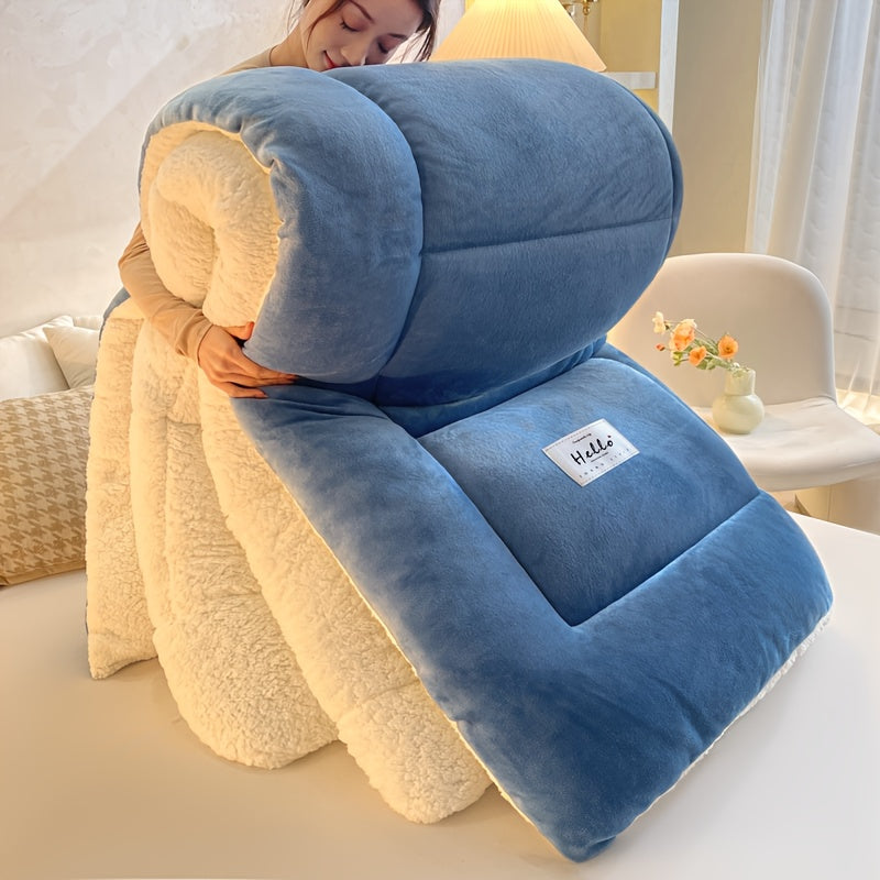 All Season Comforter Thick Soft Quilted Box Stitch | Ultra Breathable Machine Washable Down Alternative Duvet | Twin Full Queen King | Autumn Winter Spring Bedding | Rouge Black Grey Blue Green